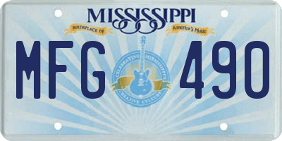 MS license plate MFG490