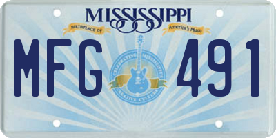 MS license plate MFG491