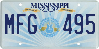 MS license plate MFG495