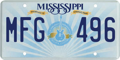 MS license plate MFG496