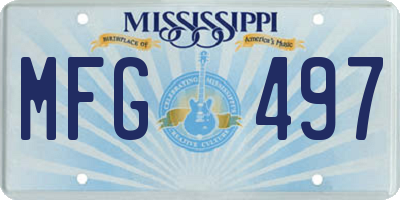 MS license plate MFG497