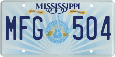 MS license plate MFG504