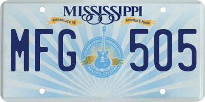 MS license plate MFG505