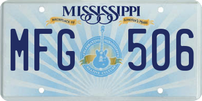 MS license plate MFG506