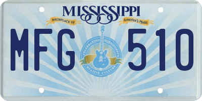 MS license plate MFG510