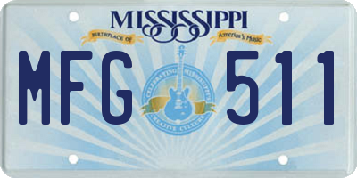 MS license plate MFG511