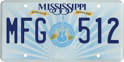 MS license plate MFG512