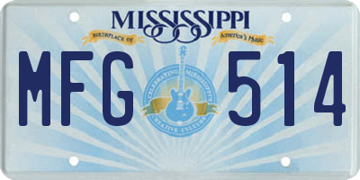 MS license plate MFG514