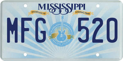 MS license plate MFG520