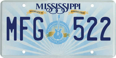 MS license plate MFG522