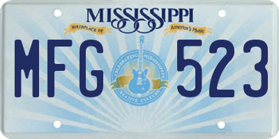 MS license plate MFG523
