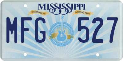 MS license plate MFG527