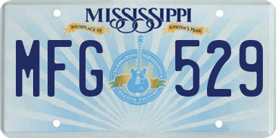 MS license plate MFG529