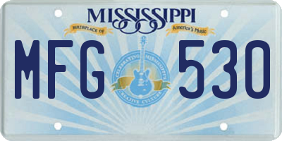 MS license plate MFG530