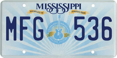 MS license plate MFG536