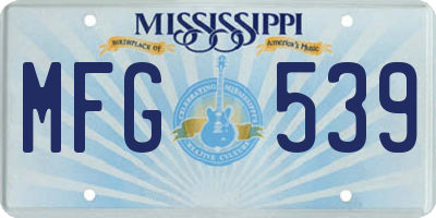 MS license plate MFG539