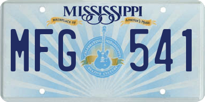 MS license plate MFG541