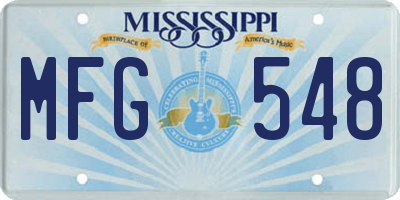 MS license plate MFG548