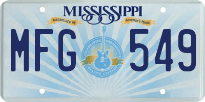 MS license plate MFG549