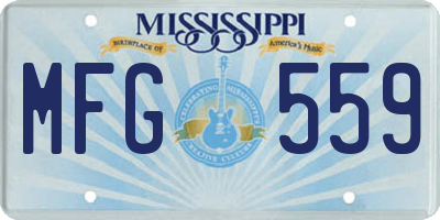 MS license plate MFG559