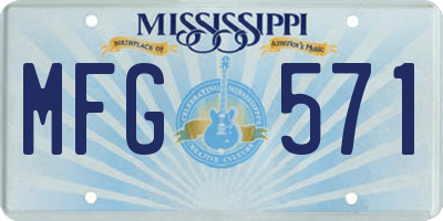 MS license plate MFG571