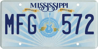 MS license plate MFG572