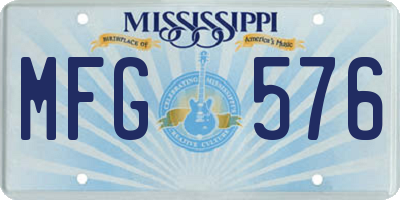 MS license plate MFG576