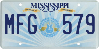 MS license plate MFG579