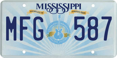 MS license plate MFG587