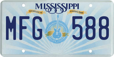 MS license plate MFG588