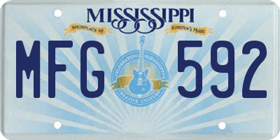 MS license plate MFG592