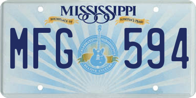 MS license plate MFG594