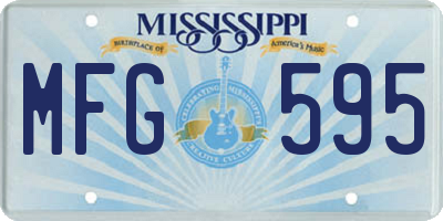 MS license plate MFG595