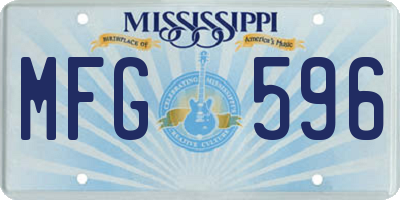 MS license plate MFG596