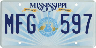 MS license plate MFG597