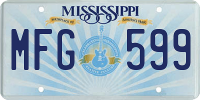 MS license plate MFG599