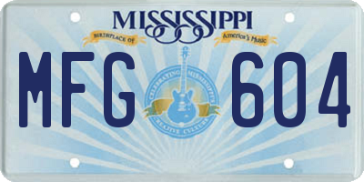MS license plate MFG604