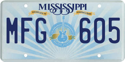 MS license plate MFG605