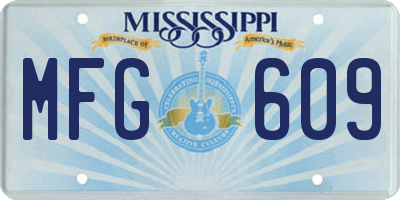 MS license plate MFG609