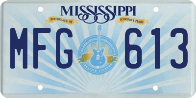 MS license plate MFG613