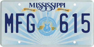 MS license plate MFG615