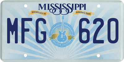 MS license plate MFG620