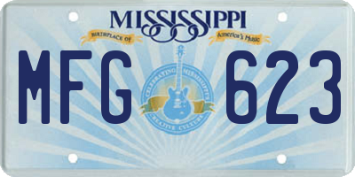MS license plate MFG623