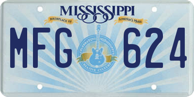 MS license plate MFG624