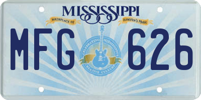 MS license plate MFG626