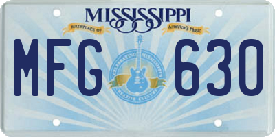 MS license plate MFG630