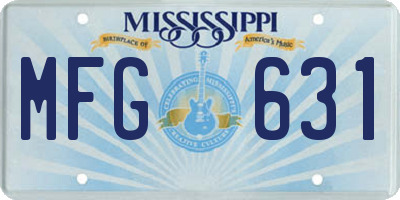 MS license plate MFG631