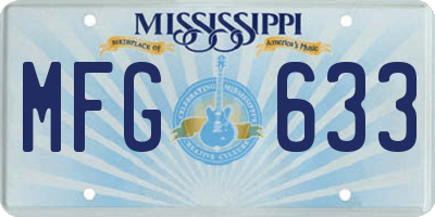 MS license plate MFG633