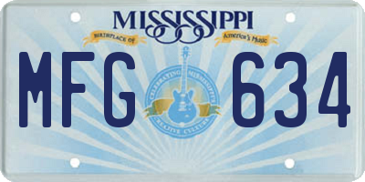 MS license plate MFG634
