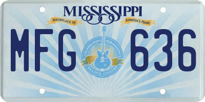 MS license plate MFG636
